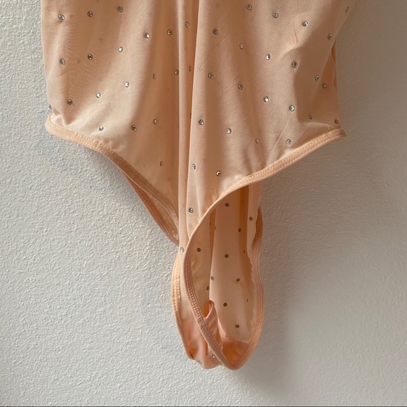 Nasty Gal Jeweled Sheer Cream Bodysuit Tank Top 4 - Picture 7 of 8